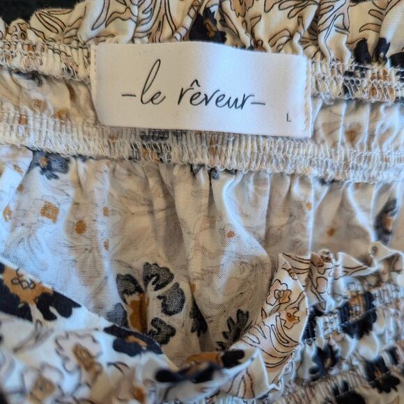 Le Reveur Floral Smocked Cottage Dress Large - Picture 5 of 6